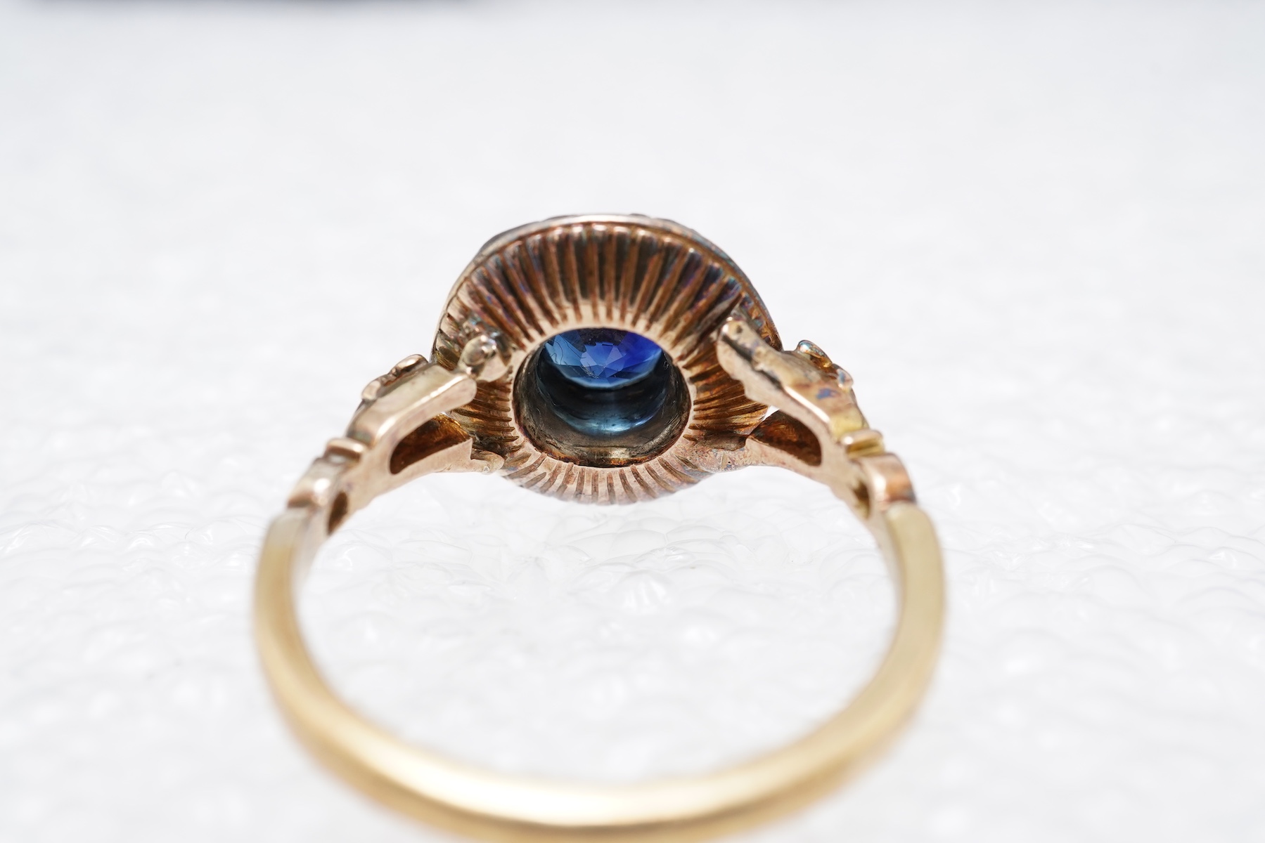 A sapphire and diamond ring, early 19th century